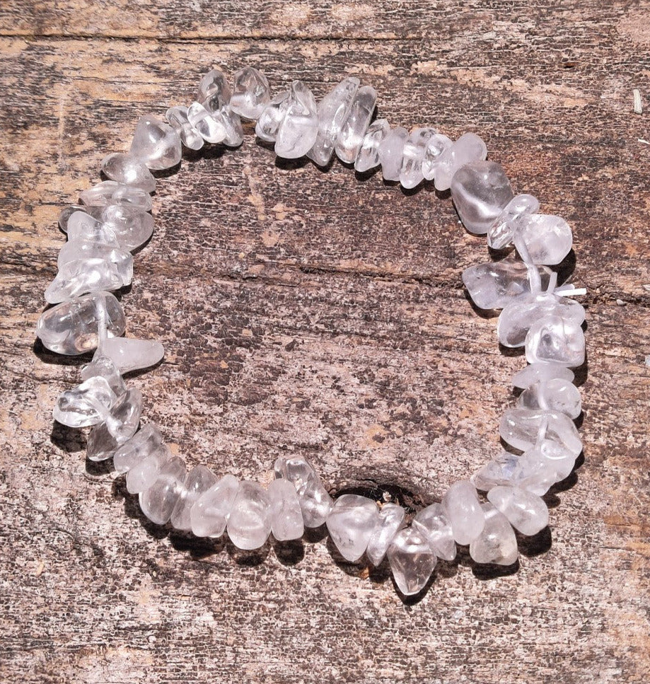 Bracelet élastique pépites  Quartz clair