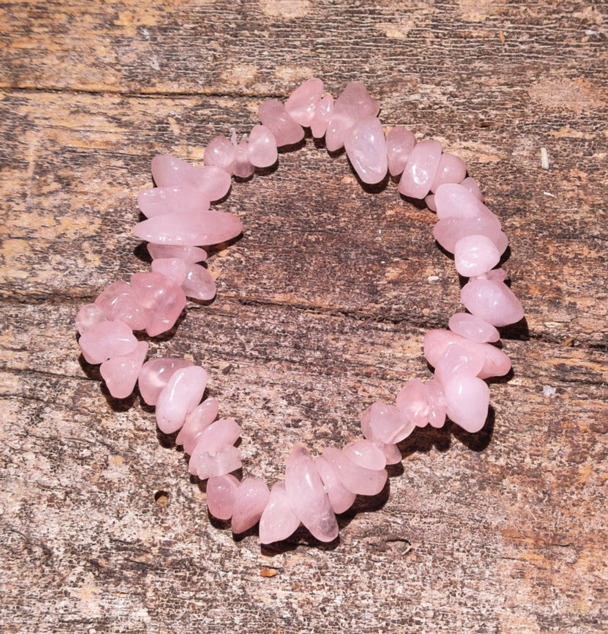 Bracelet élastique pépites  Quartz rose