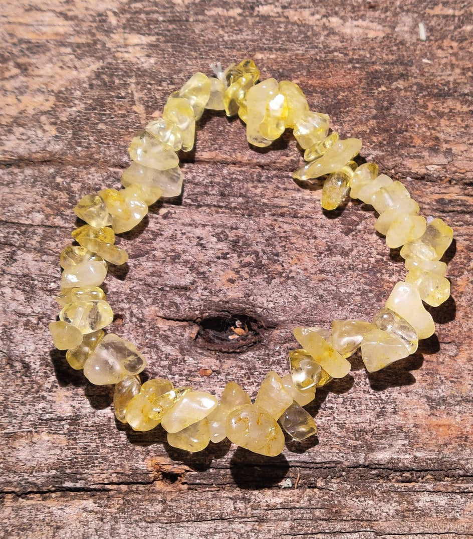 Bracelet élastique pépites  Citrine