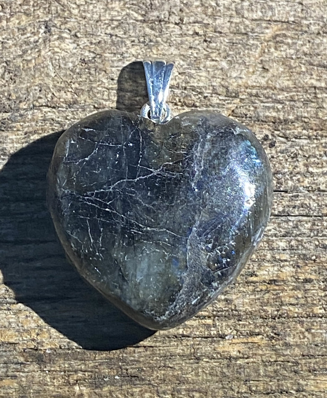 Pendentif coeur Labradorite 1''