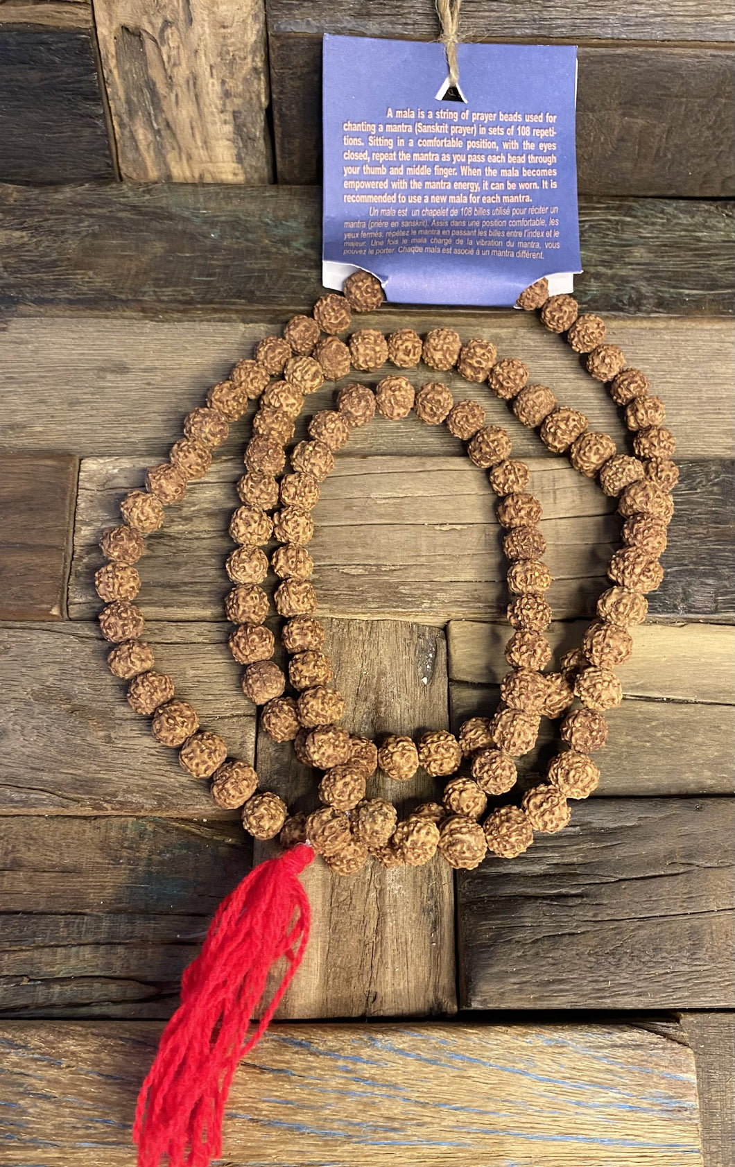 Japamala graines Rudraksha 12mm-48'' (chapelet de prière)