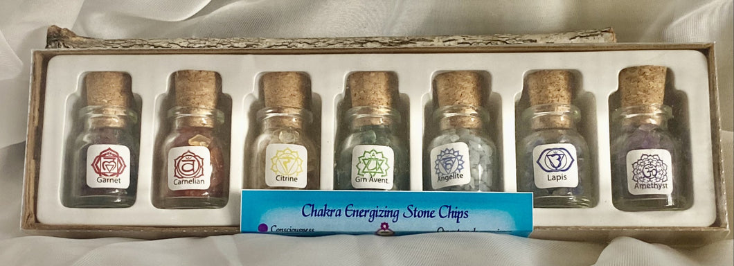 Bouteilles chakras pépites pierres énergisantes . ( 7 )