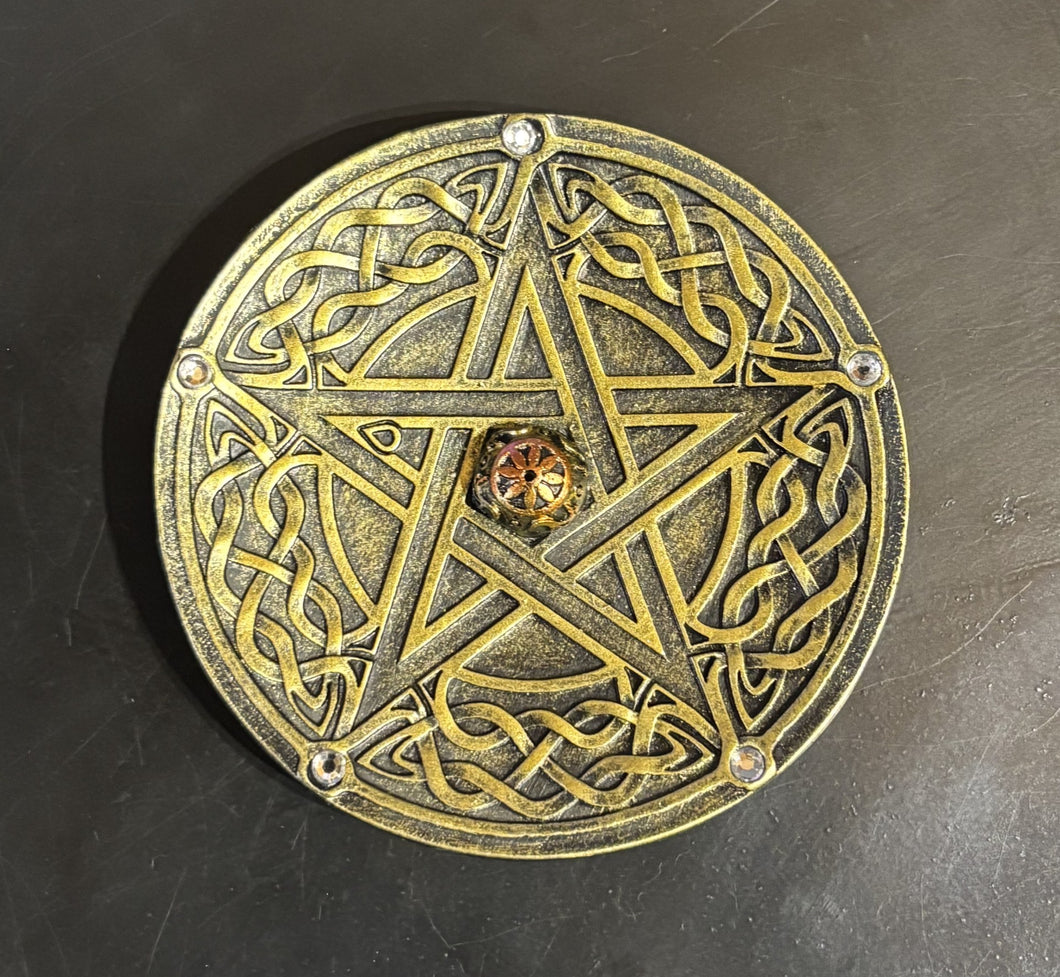 Brûle encens Pentacle doré 4.5'' DiA