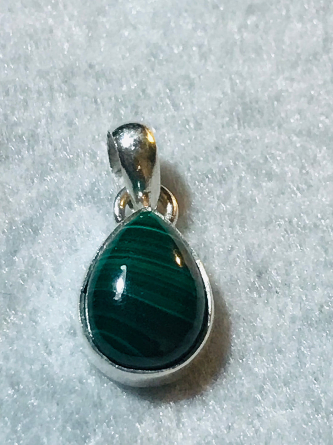 Pendentif Malachite en argent sterling