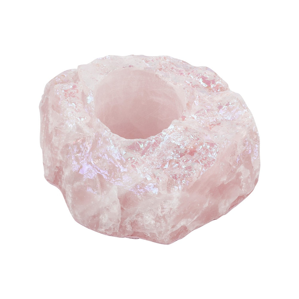 Porte chandelles Quartz rose