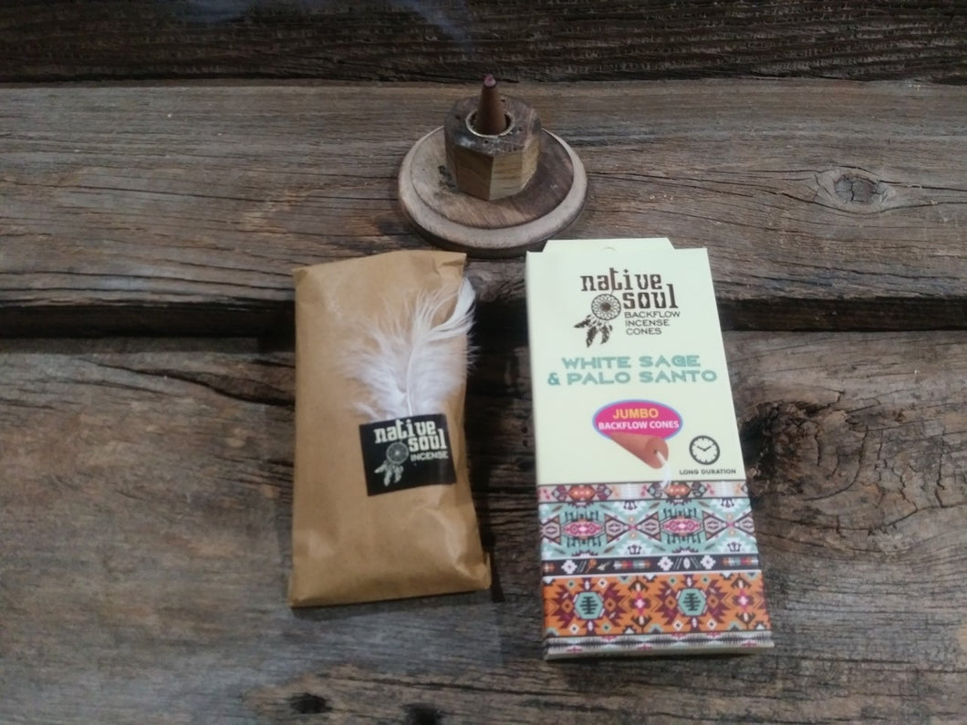 Encens Native soul Gros cône Sauge blanche & Palo Santo