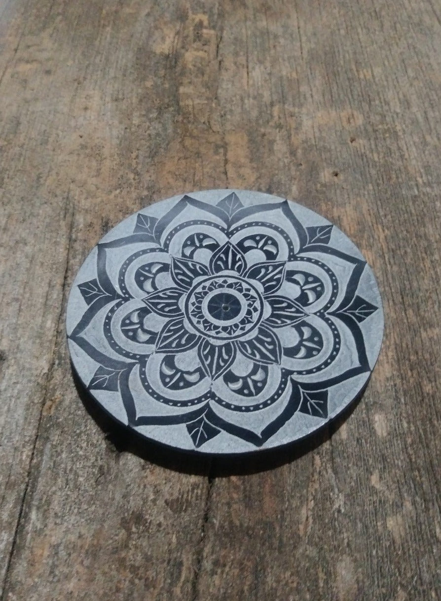 Brûle encens Pierre de savon , Lotus Mandala