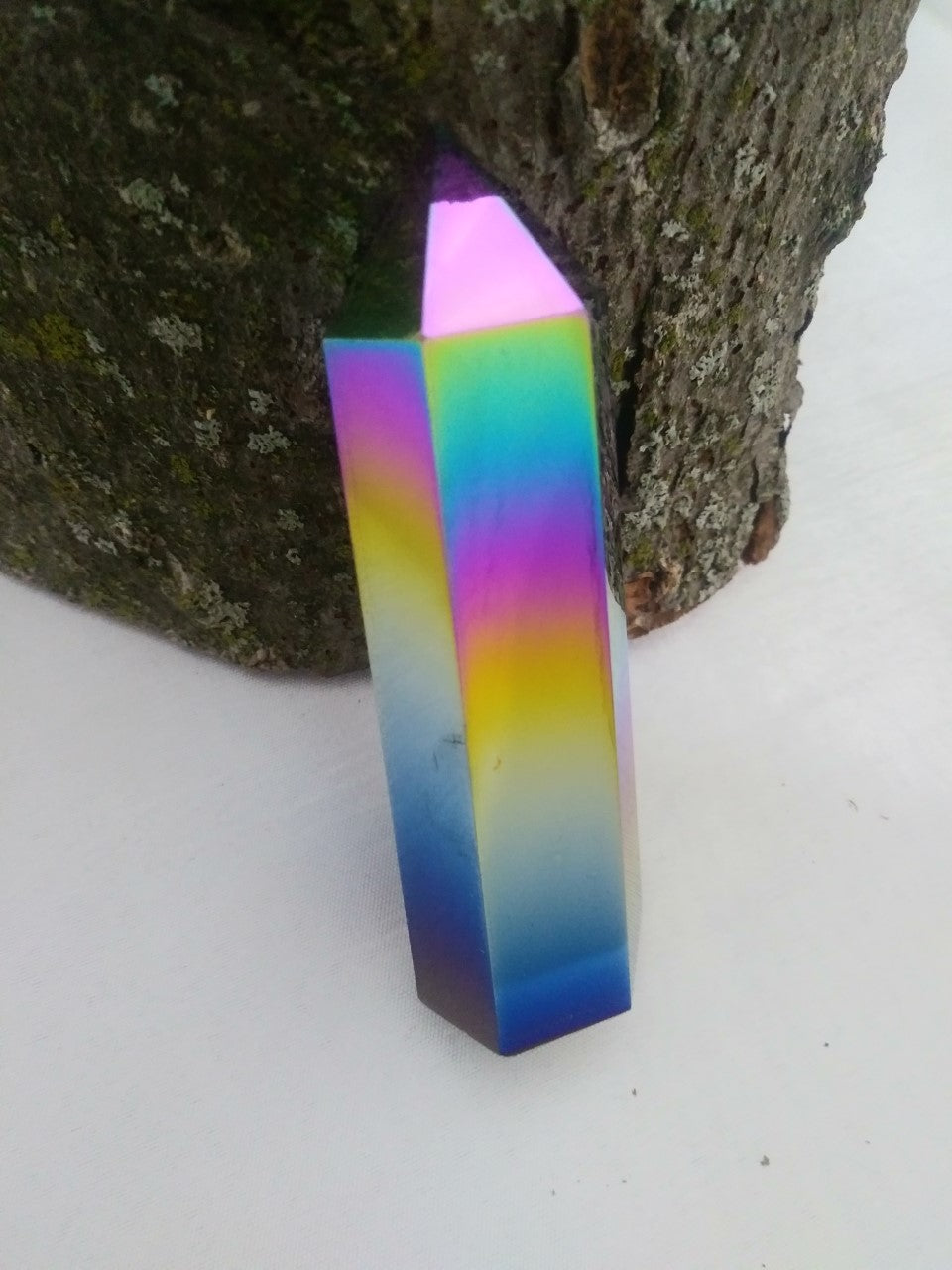 Obsidienne rainbow pointe