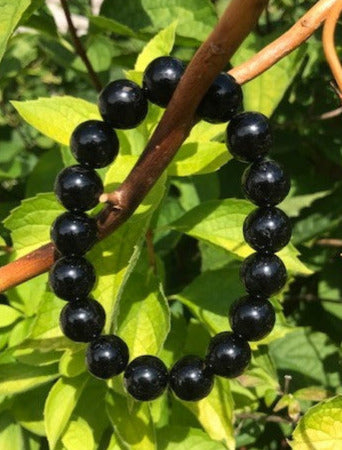 Bracelet Tourmaline noire billes 12mm