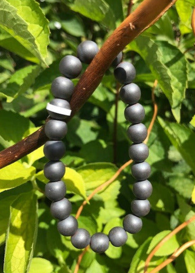 Bracelet Hématite mat billes 8mm