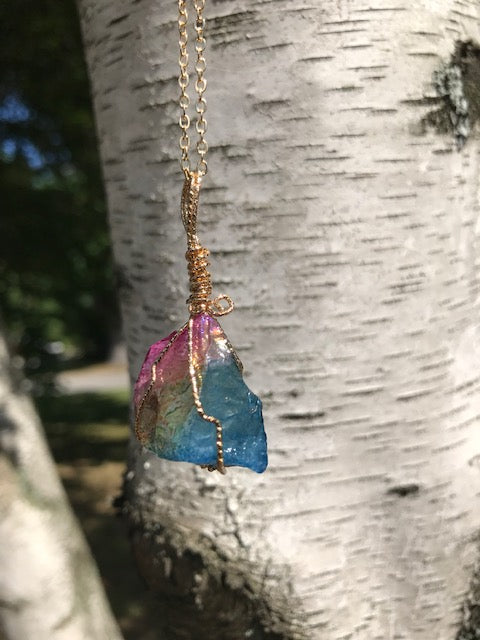 Collier Quartz infusé Arc-en-ciel 12L