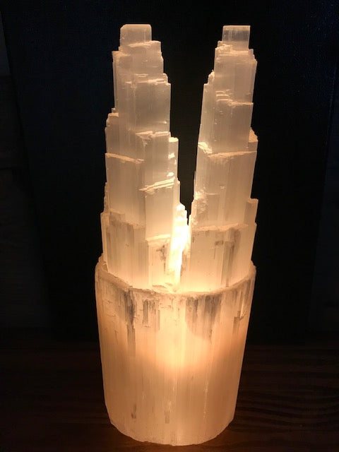 Lampe Sélénite tour double  8'' -  14''
