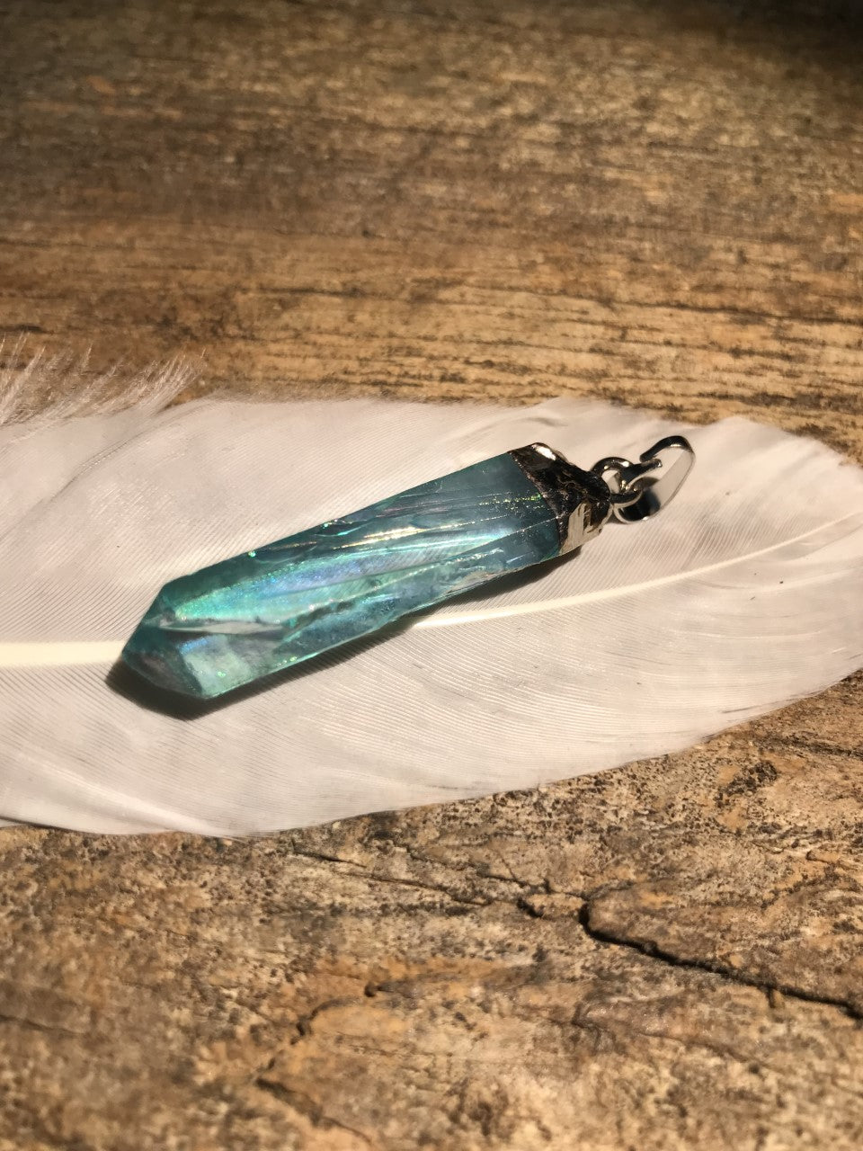 Pendentif Aqua aura bleu