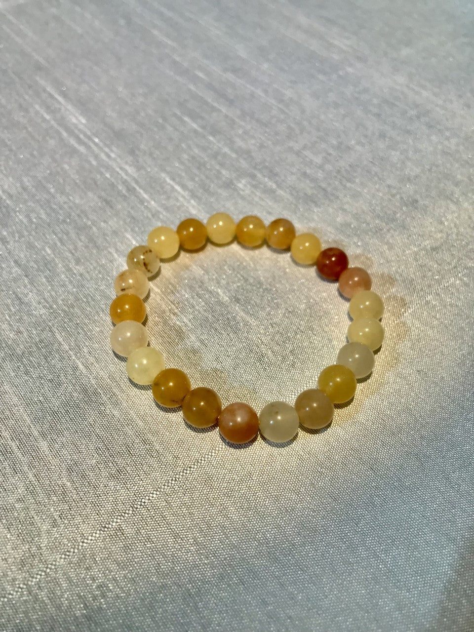 Bracelet Jade Yellow billes 8mm.