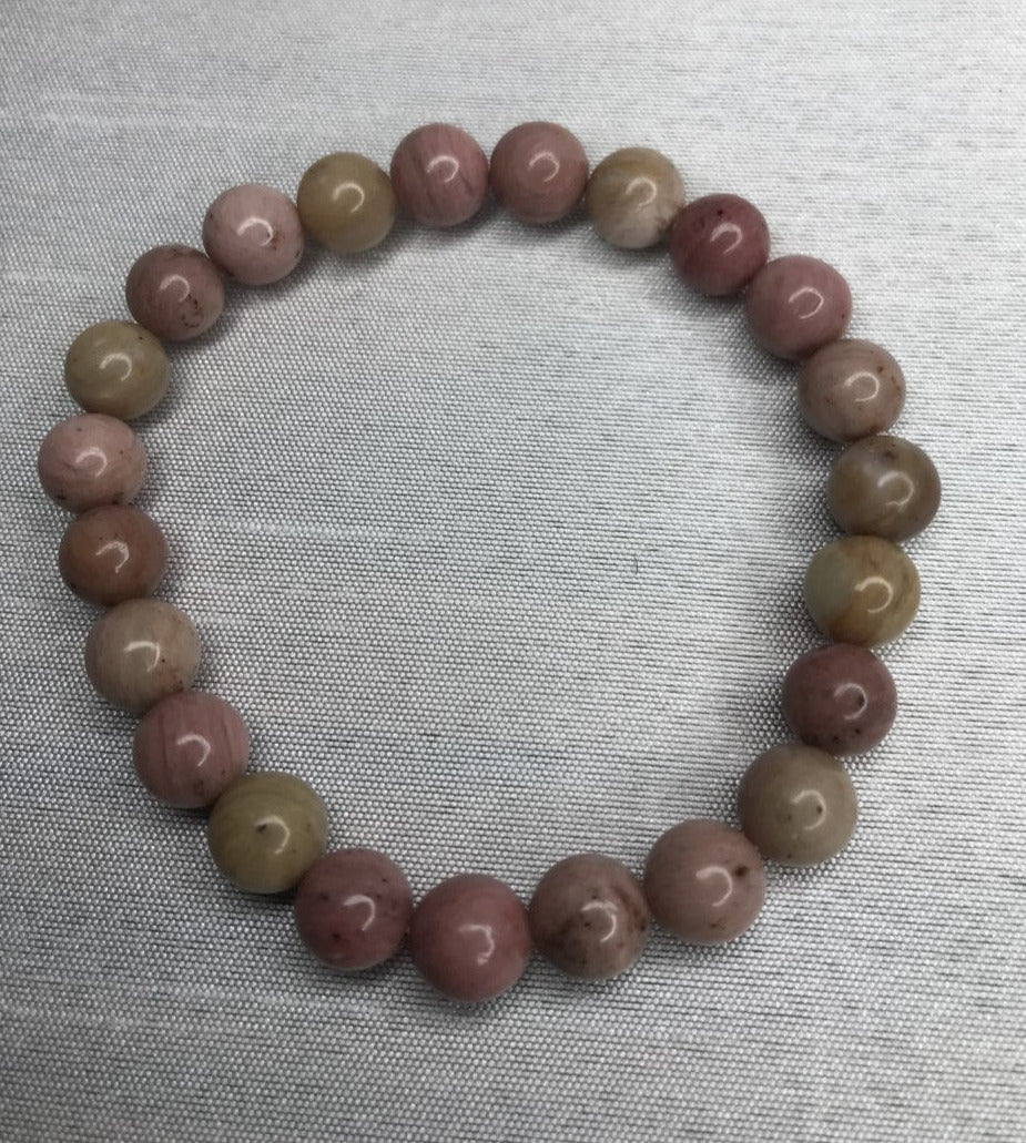 Bracelet Rhodonite billes 8mm