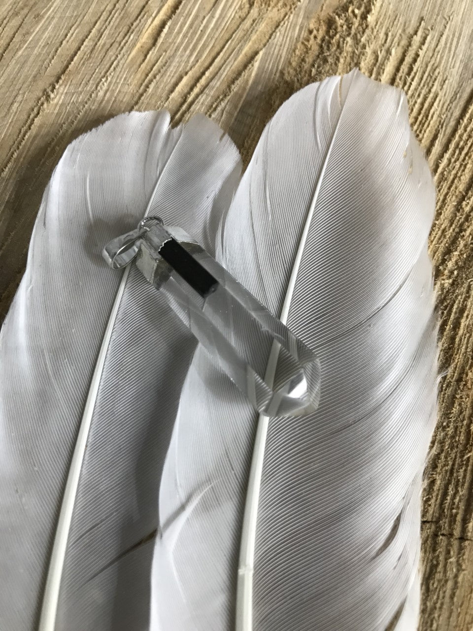 Pendentif cristal A/C Tourmaline noire 1.25''