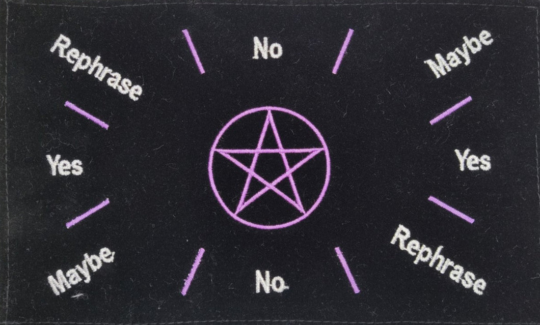 Tapis pour pendule , pentacle mauve  11.5″ X 7″