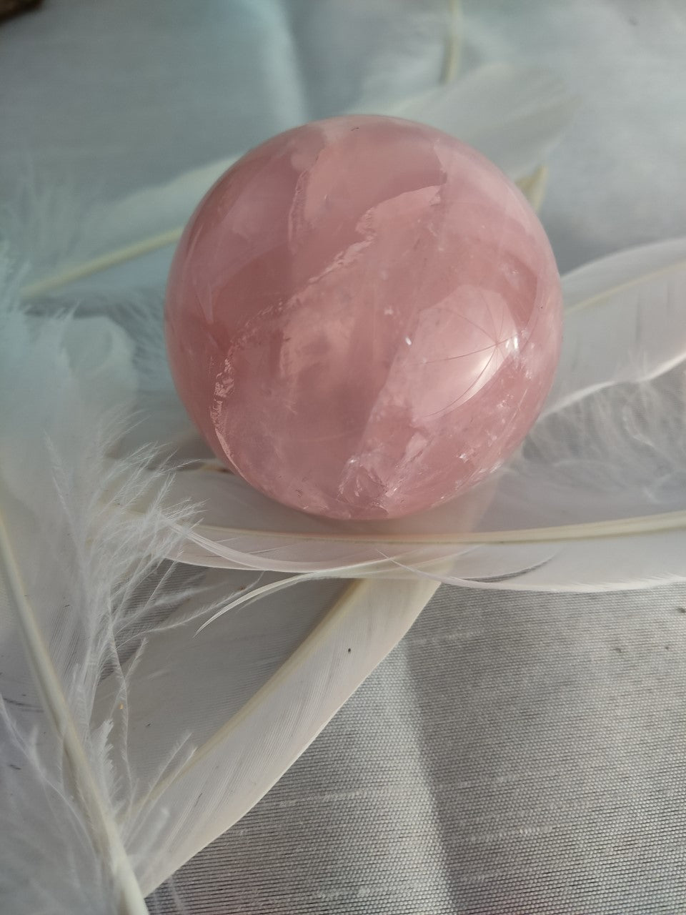 Quartz rose sphère +- 2,5''