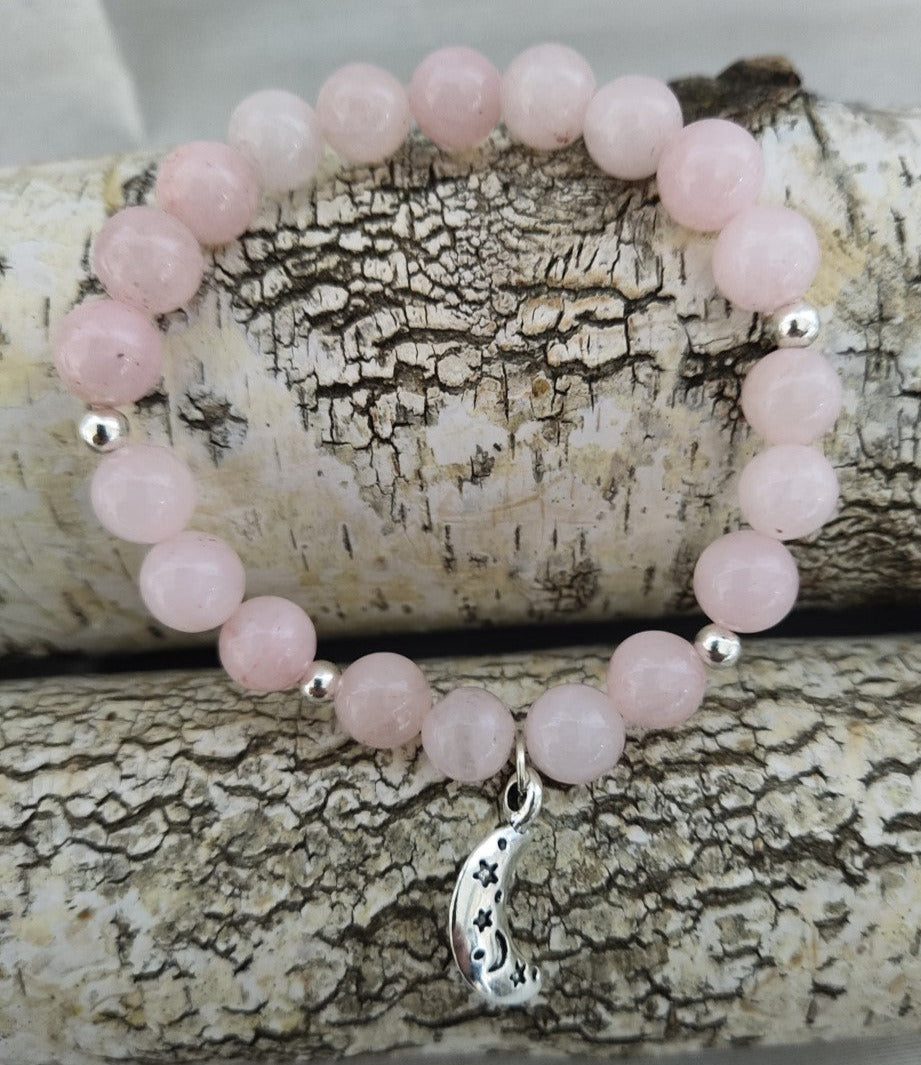 Bracelet Quartz rose féminité-lune.