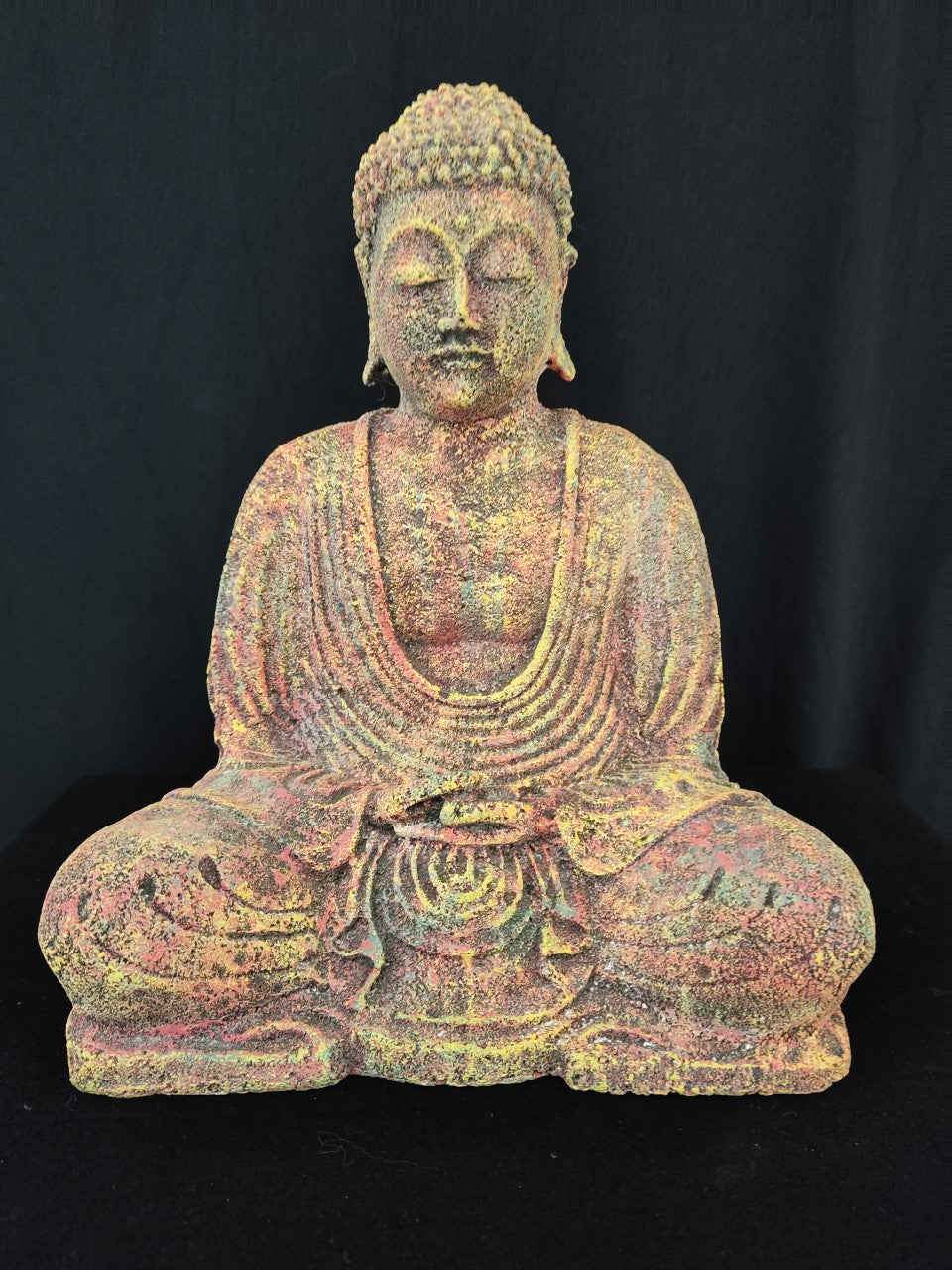 Statue en pierre volacanique/brûle encens/Chakra Bouddha 8.5″