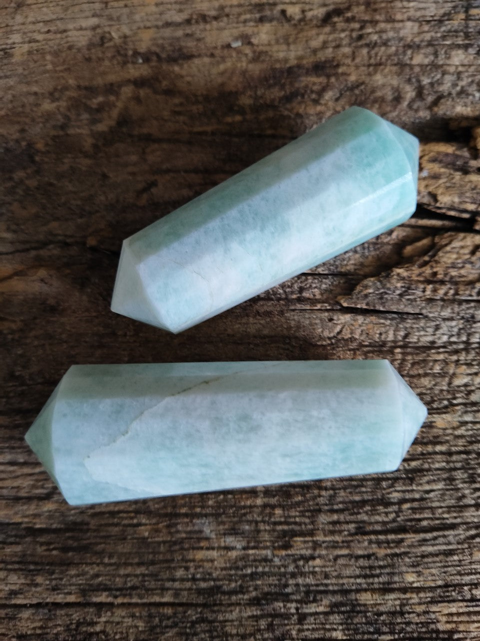 Amazonite faceté double pointe .