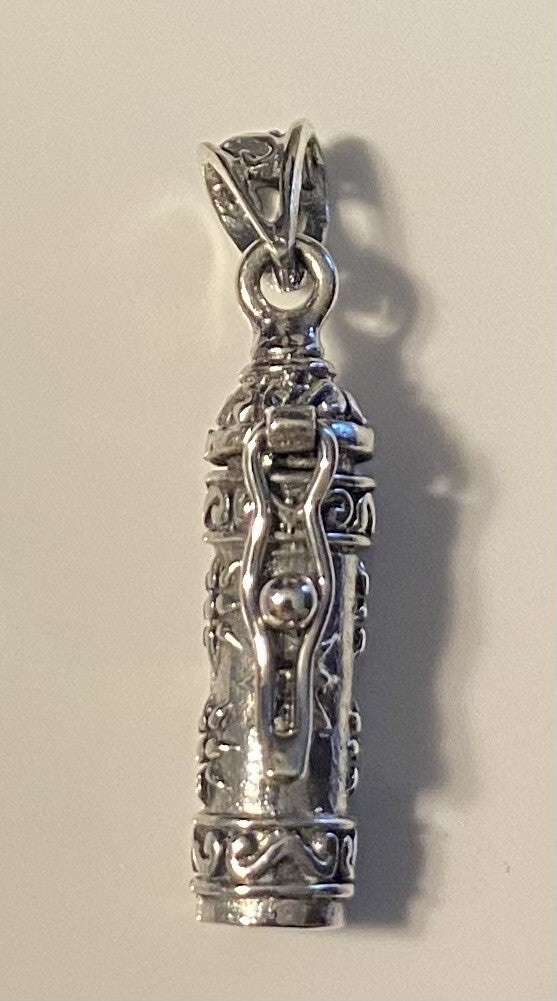 Pendentif argent sterling tube témoin 1,3''