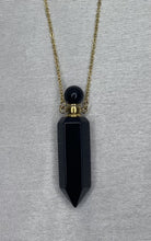 Charger l&#39;image dans la galerie, Collier parfum Obsidienne noire avec chaîne incluse.
