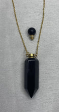 Charger l&#39;image dans la galerie, Collier parfum Obsidienne noire avec chaîne incluse.
