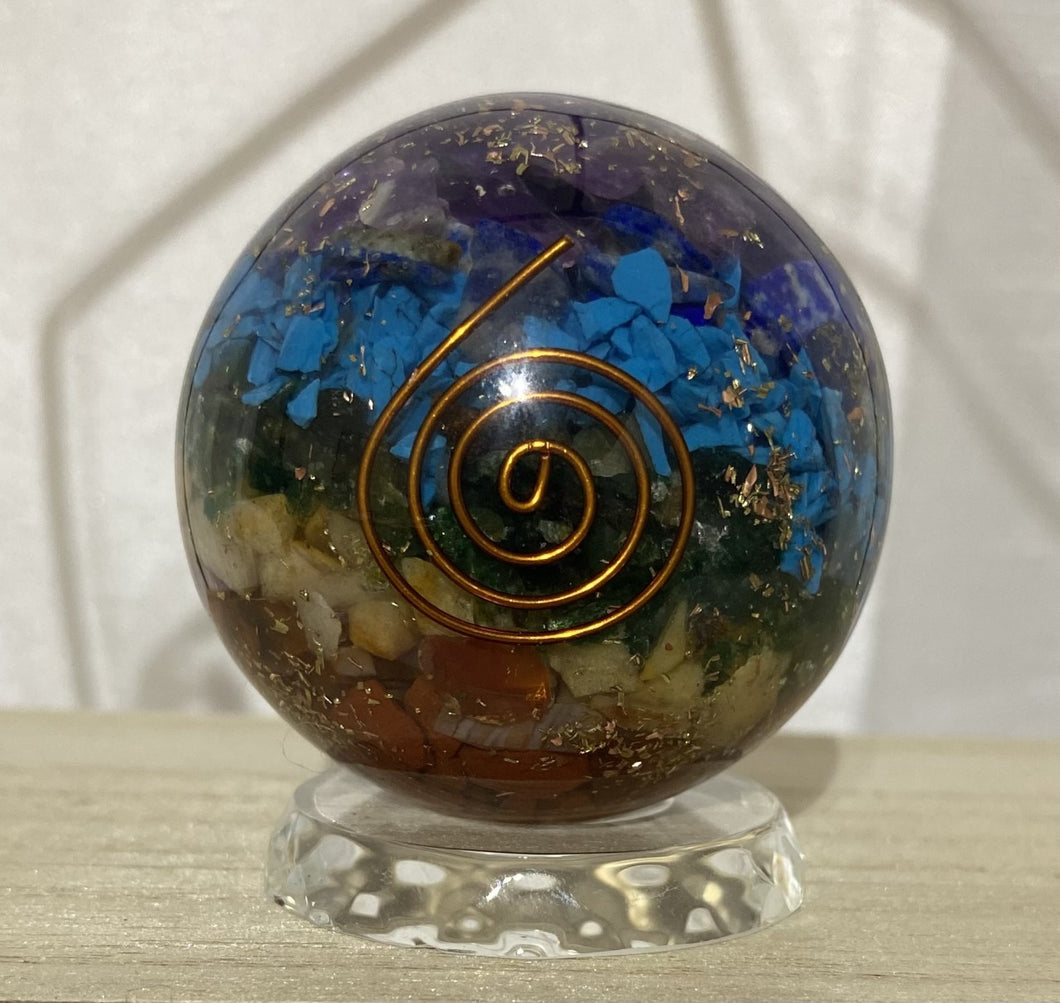 Sphère Orgone Chakras  (Base non incl.)