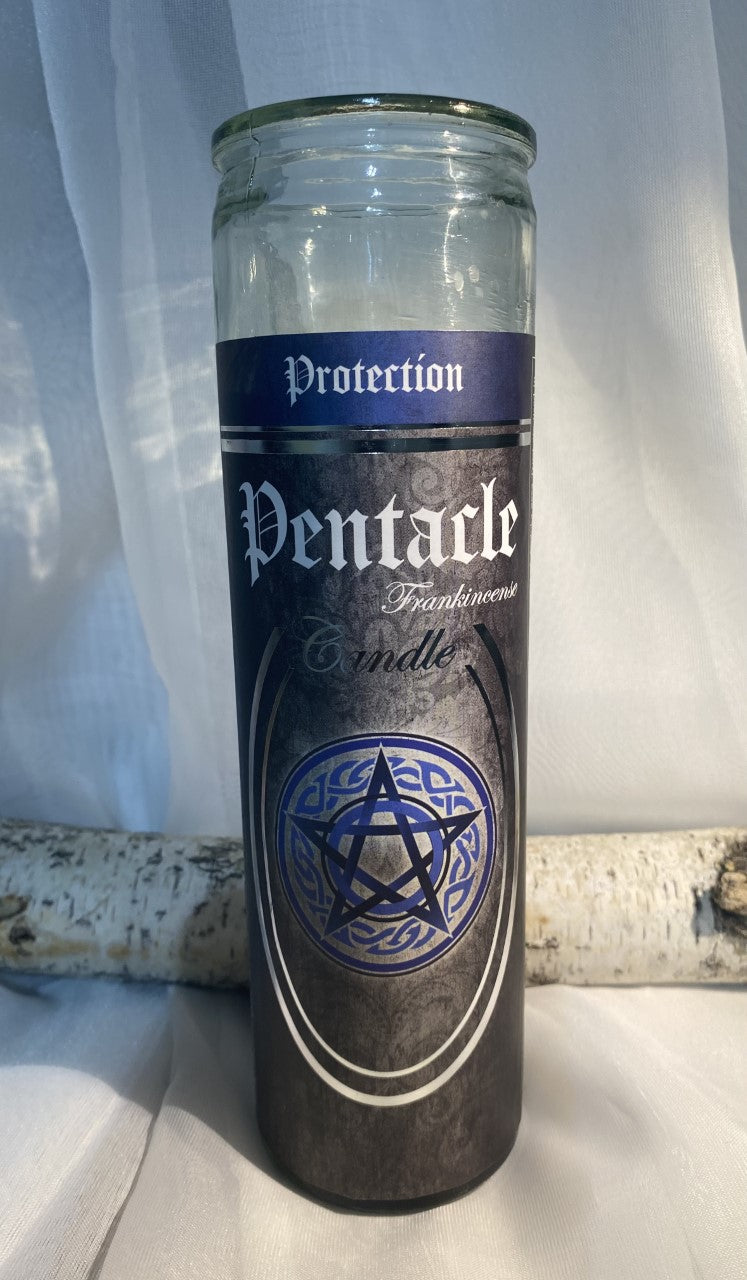 Chandelle Oliban. Protection. pentacle. 8''H X 2''