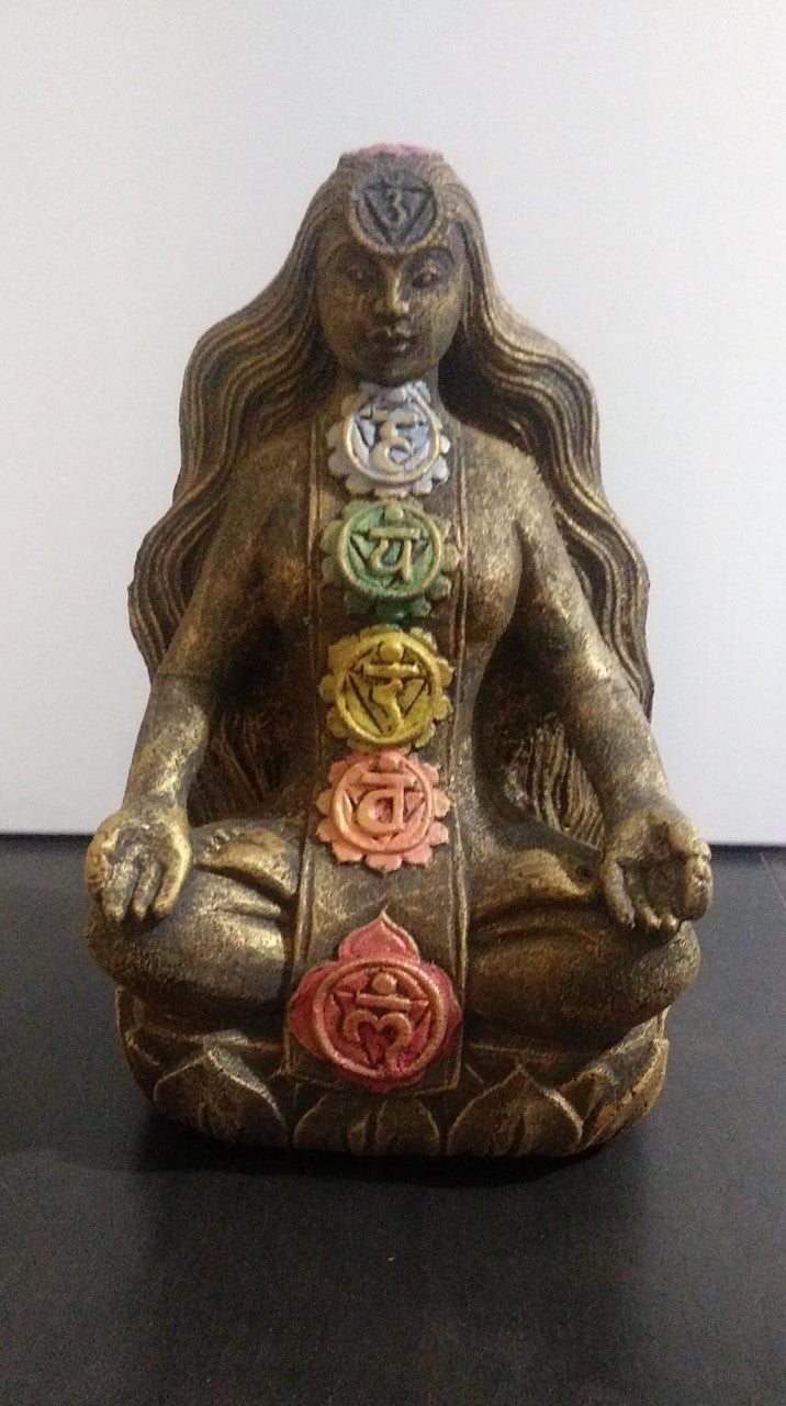 Statue Déesse Chakras bronze  13.75″H